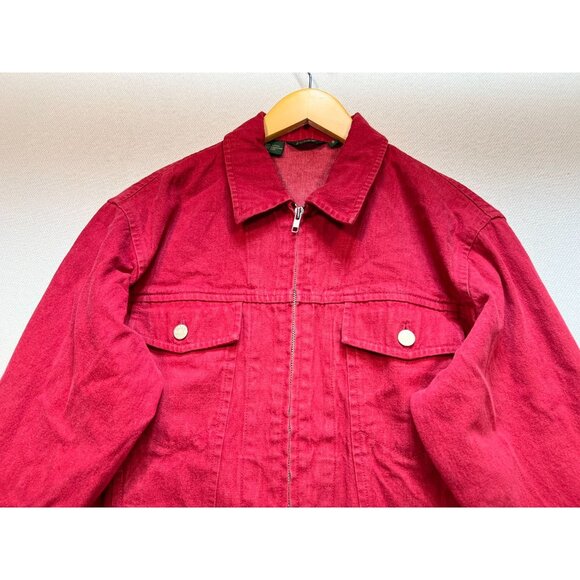 Vintage J. Crew Women's Full Zip Cardigan Jacket Denim Size S Reddish Pink - Picture 5 of 11